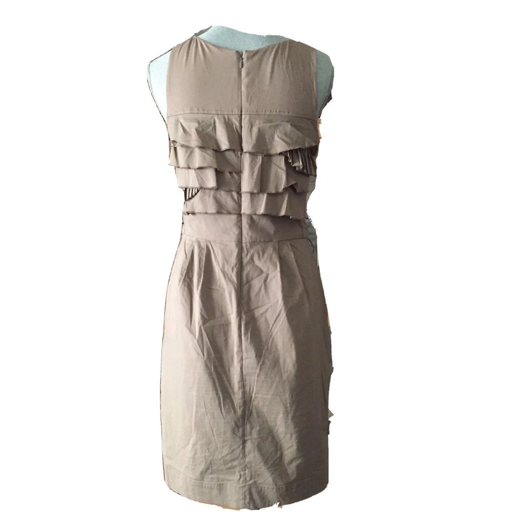 BCBG MAXAZRIA Sleeveless mocha Sheath Ruffle Tiered Dress size 6 B317 - Picture 2 of 12